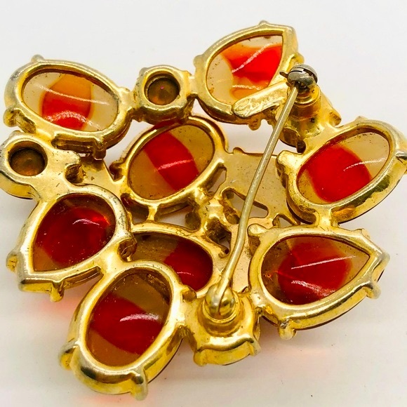 Rare Vintage Signed Schiaparelli Givre Glass Brooch - Picture 11 of 14